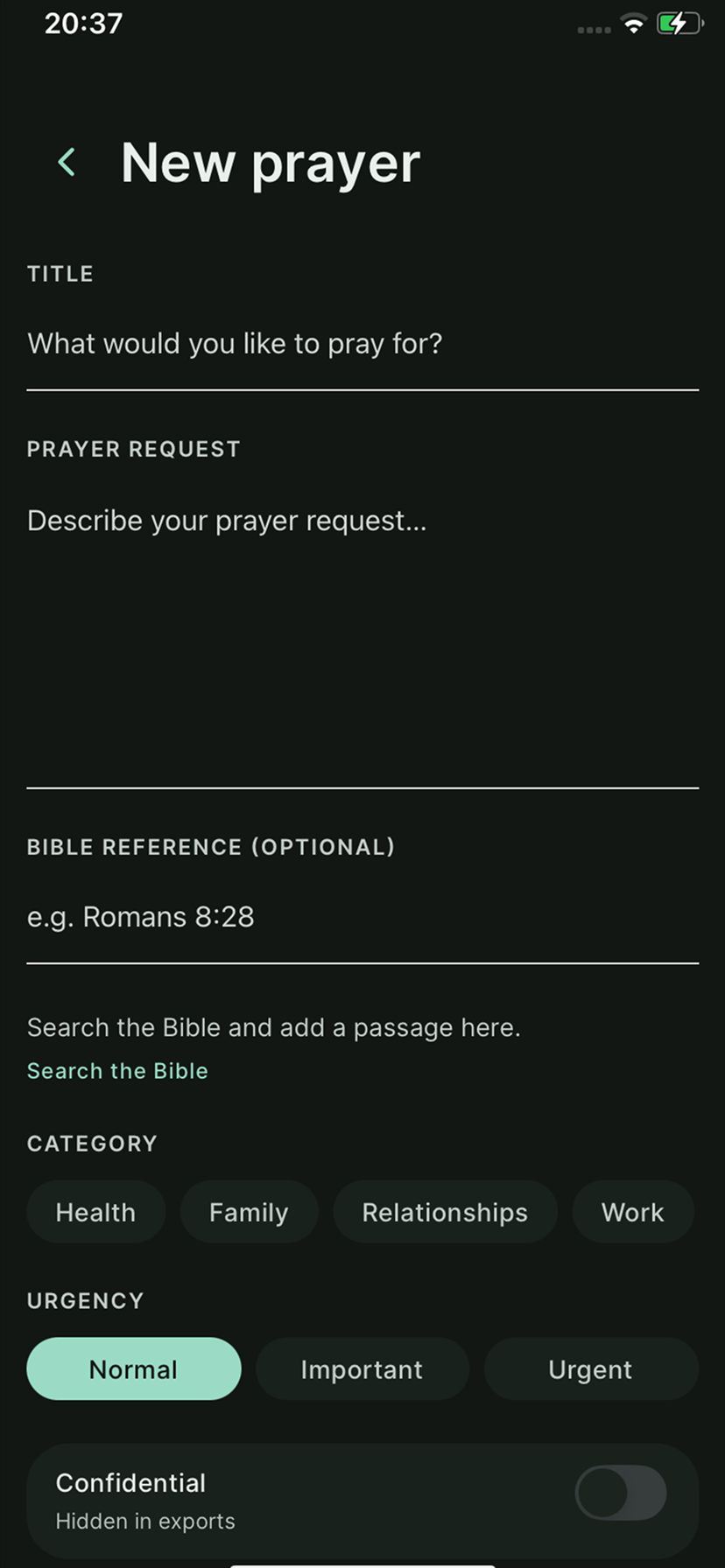 Solmity: New prayer